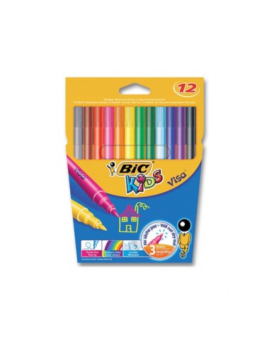 12 Feutres colorés à pointe...